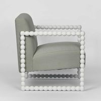 Bobbin Oak ArmChair White/Seafoam