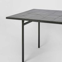 Sheffield Iron/Tiled Dining Table Black -Outdoor