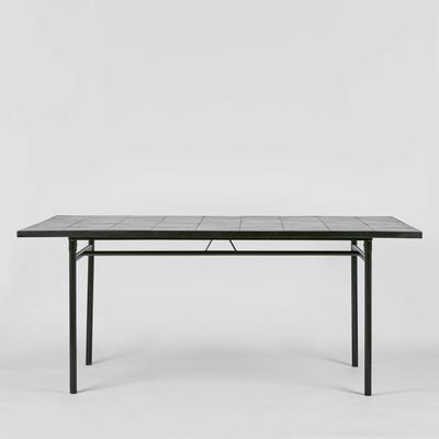 Sheffield Iron/Tiled Dining Table Black -Outdoor