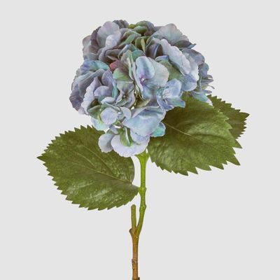 Hydrangea Large Stem With Leaves 75cm Blue