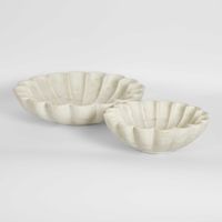 Flora Marble Bowl White Large