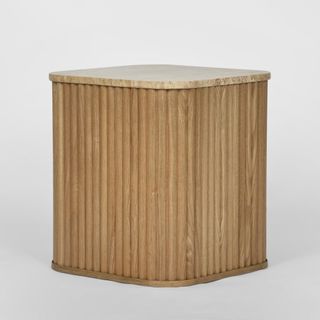 Travertine Oak Side Table