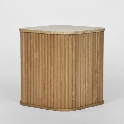 Travertine Oak Side Table