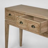 Columbus Oak 6 Drawer Console Hall Table