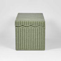 Belle Rattan Storage Bench Green - Outdoor Undercover