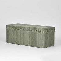 Belle Rattan Storage Bench Green