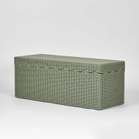 Belle Rattan Storage Bench Green - Outdoor Undercover