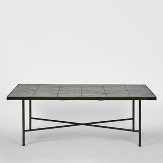 Sheffield Iron/Tiled Outdoor Coffee Table Black