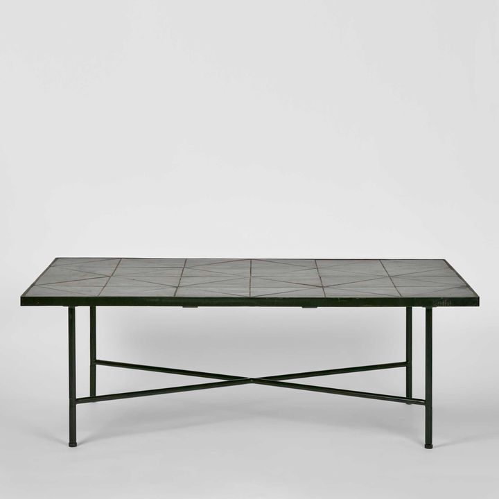 Sheffield Iron/Tiled Outdoor Coffee Table Black