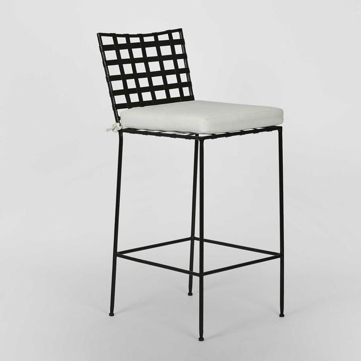 Sheffield Iron Bar Stool with cushion -Outdoor