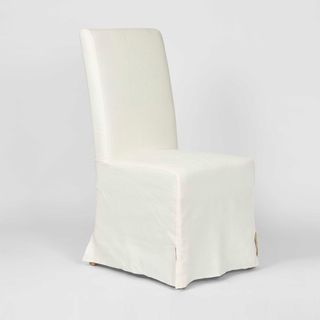 Ville Dining Chair Slip Cover Linen White