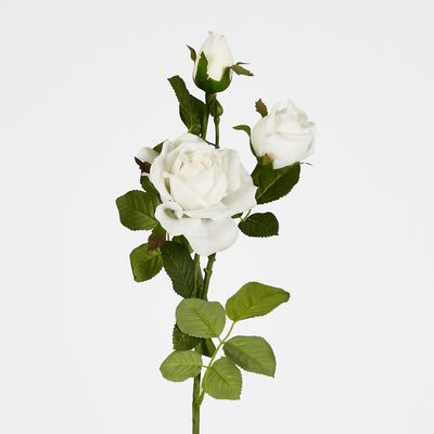 Real Touch Rose Spray 75cm White