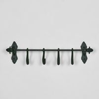 Provence Wall Rack w Hooks Black