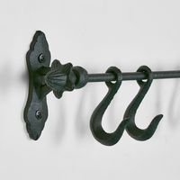 Provence Wall Rack w Hooks Black