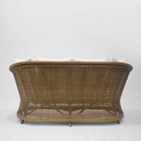 Cayman 2 Seat Rattan Sofa Cream Cushion