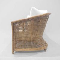 Cayman 2 Seat Rattan Sofa Cream Cushion
