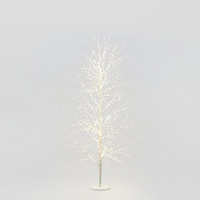 White Forest Twinkling Light Up Tree with 1300 Lights 180cm