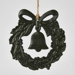 Mini Bell Wreath Ornament Black LGE
