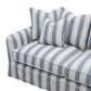 Slip Cover Only - Noosa 2.5 Seat Hamptons Sofa Blue Sky Stripe Linen Blend