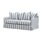 Slip Cover Only - Noosa 2.5 Seat Hamptons Sofa Blue Sky Stripe Linen Blend