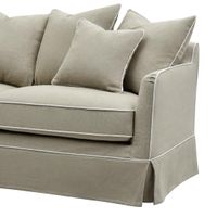 Slip Cover Only - Noosa Hamptons 2.5 Seat Sofa Natural W/White Piping