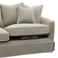 Slip Cover Only - Noosa Hamptons 2.5 Seat Sofa Natural W/White Piping