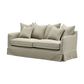 Slip Cover Only - Noosa 2.5 Seat Hamptons Sofa Natural W/White piping Linen Blend