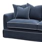 Slip Cover Only - Noosa 2.5 Seat Hamptons Sofa Navy W/White piping Linen Blend