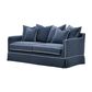 Slip Cover Only - Noosa 2.5 Seat Hamptons Sofa Navy W/White piping Linen Blend