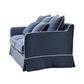 2 Seat Sofa Bed Slip Cover - Noosa Navy W/ White Piping