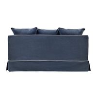 Slip Cover Only - Noosa Hamptons 2 Seat Sofa Bed Navy W/White Piping