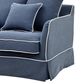 Slip Cover Only - Noosa Hamptons 2 Seat Sofa Bed Navy W/White Piping