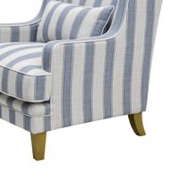 Bondi Hamptons Armchair Blue Sky Stripe W/Blue Piping