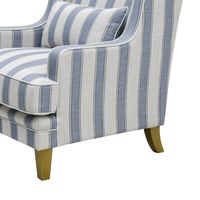 Bondi Hamptons Armchair Blue Sky Stripe W/Blue Piping