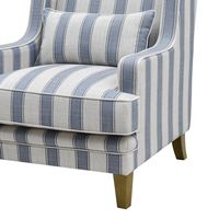 Bondi Hamptons Armchair Blue Sky Stripe W/Blue Piping