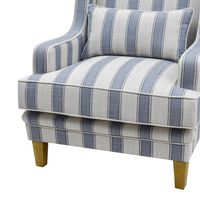 Bondi Hamptons Armchair Blue Sky Stripe W/Blue Piping