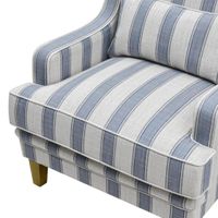 Bondi Hamptons Armchair Blue Sky Stripe W/Blue Piping