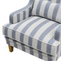 Bondi Hamptons Armchair Blue Sky Stripe W/Blue Piping