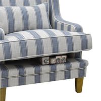 Bondi Hamptons Armchair Blue Sky Stripe W/Blue Piping