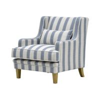 Bondi Hamptons Armchair Blue Sky Stripe W/Blue Piping