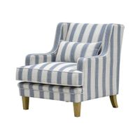 Bondi Hamptons Armchair Blue Sky Stripe W/Blue Piping