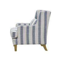 Bondi Hamptons Armchair Blue Sky Stripe W/Blue Piping