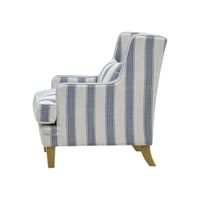 Bondi Hamptons Armchair Blue Sky Stripe W/Blue Piping