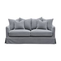 Slip Cover Only - Noosa Hamptons 2.5 Seat Sofa Grey W/White Piping