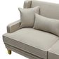 Bondi Hamptons 2.5 Seat Sofa Natural W/White Piping