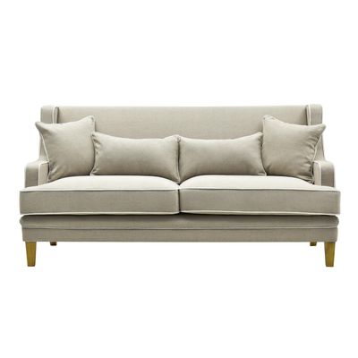 Bondi Hamptons 2.5 Seat Sofa Natural W/White Piping