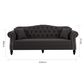 Vaucluse Buttoned 3 Seat Sofa Charcoal