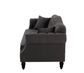 Vaucluse Buttoned 3 Seat Sofa Charcoal W/ Studs