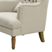 Bayside Hamptons Buttoned Armchair Natural Linen Blend