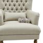 Bayside Natural Button Tufted Winged Armchair